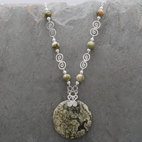 Rainforest Rhyolite Jatun Round Necklace