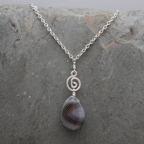 Pacha Drop Necklace Botswana Agate