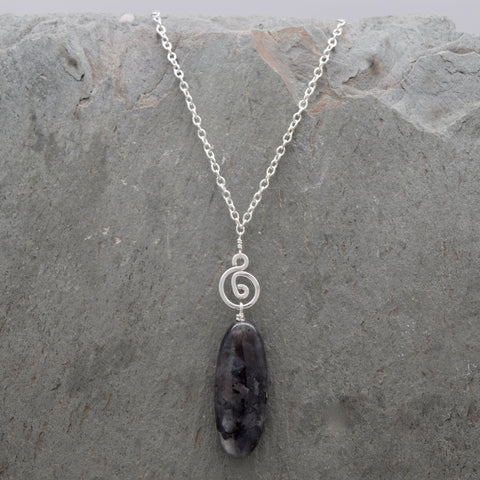 Pacha Drop Necklace Larvikite