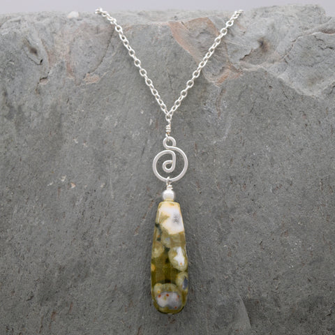 Pacha Drop Necklace Rainforest Rhyolite