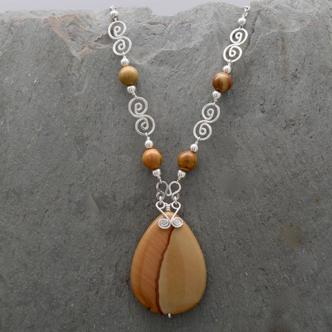 Picture Jasper Necklace Teardrop