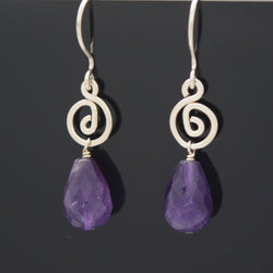 Deep Amethyst Drop Earring