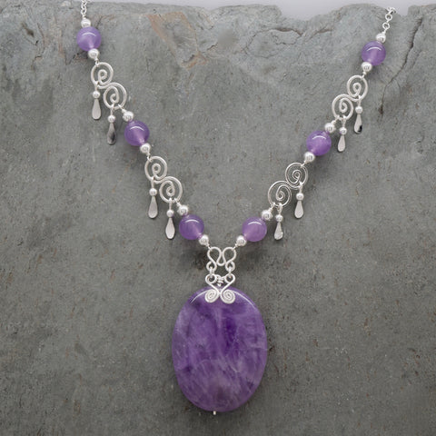 Featherette Lavender Amethyst Necklace