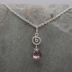 Pacha Drop Necklace Pink Amethyst