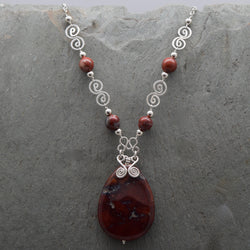 American Red Jasper Teardrop Necklace